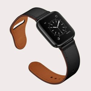 Watch with black case